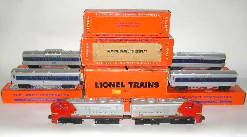 Lionel Uncatalogued Santa Fe Passenger Set K5248 w/ 218, 2412, 2414+