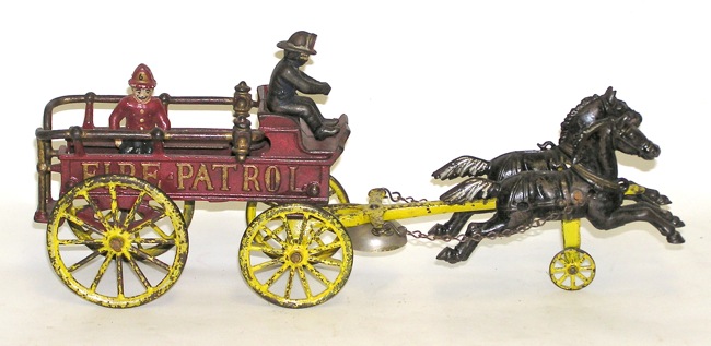 Kenton Cast Iron Horse Drawn Fire Patrol Wagon