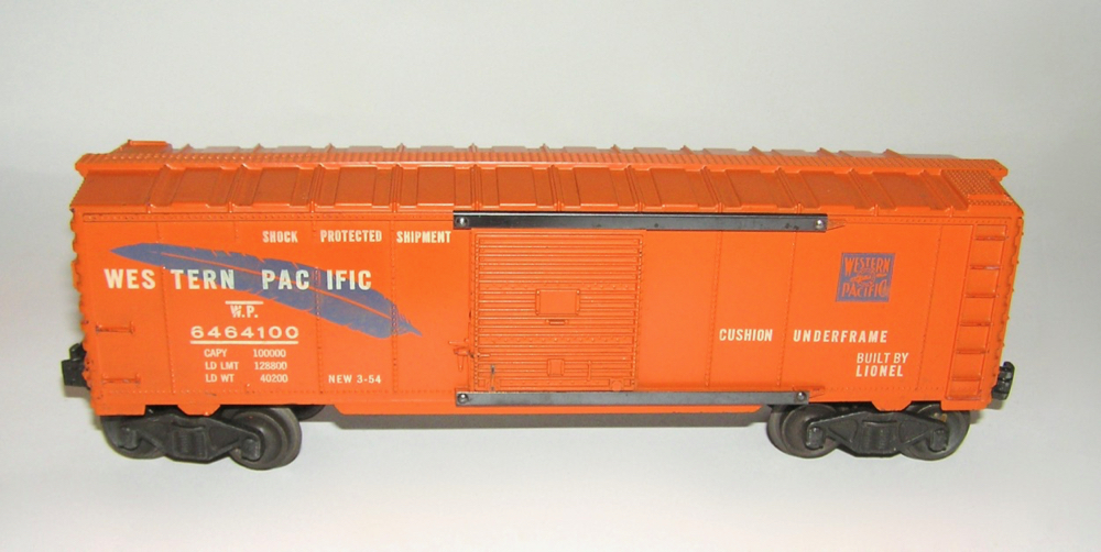 Lionel 6464-100 Blue Feather Orange Western Pacific Boxcar + BOX