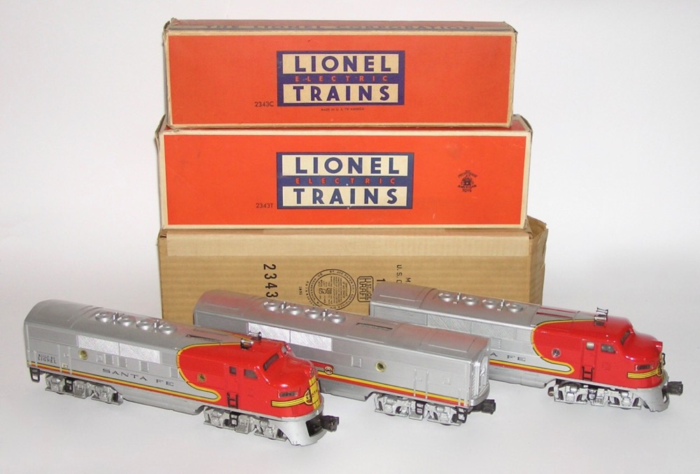 Lionel No. 2191W Santa Fe F-3 ABA 2343 Diesel Freight Set w/SET BOX