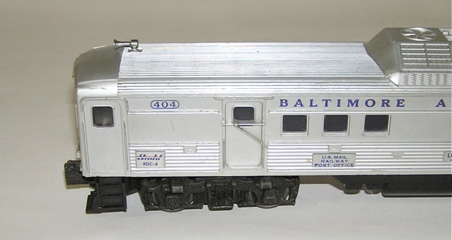 Lionel No. 404 Postwar Baltimore & Ohio Budd Mail Car  (DP 