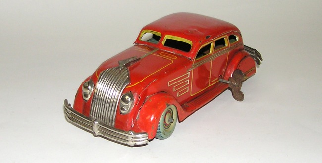 Rare Kosuge Tin Clockwork 1934 CHRYSLER AIRFLOW Japan Prewar