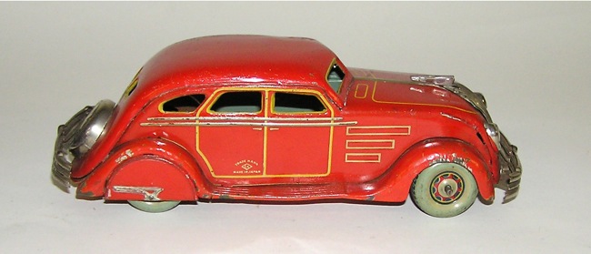 Rare Kosuge Tin Clockwork 1934 CHRYSLER AIRFLOW Japan Prewar