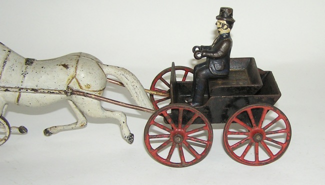 Scarce Large Horse Harris Horse Drawn Doctor's Cart Cast Iron Wilkins ...