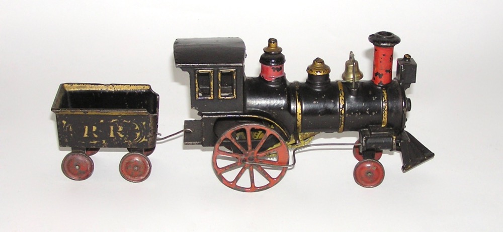 Nice IVES Clockwork Cast Iron Locomotive and Tender