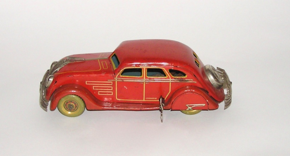 Rare Kosuge Tin Clockwork 1934 CHRYSLER AIRFLOW Japan Prewar