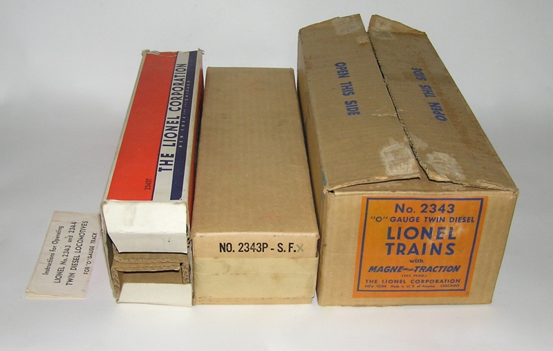 Master Carton & BOXES Lionel Postwar 2343 Santa Fe F3 Diesels 1950