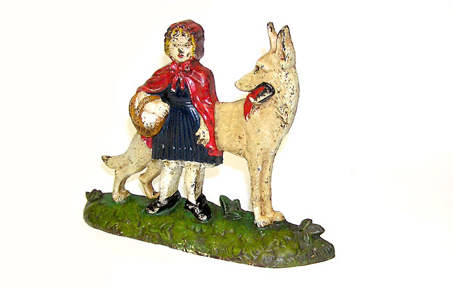 Nuydea Little Red Riding Hood Cast Iron Doorstop - RARE