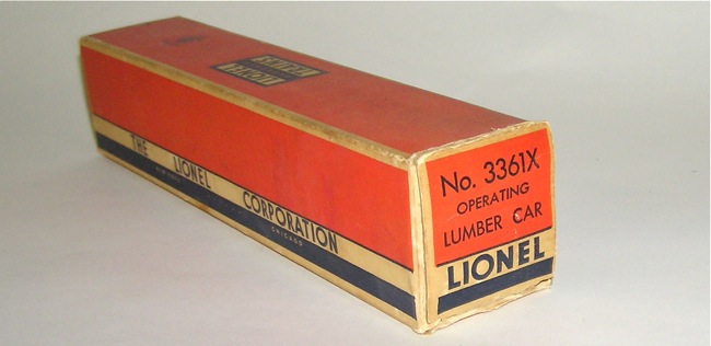 High Grade Lionel Postwar # 3361 Operating Log Dump Car + BOX